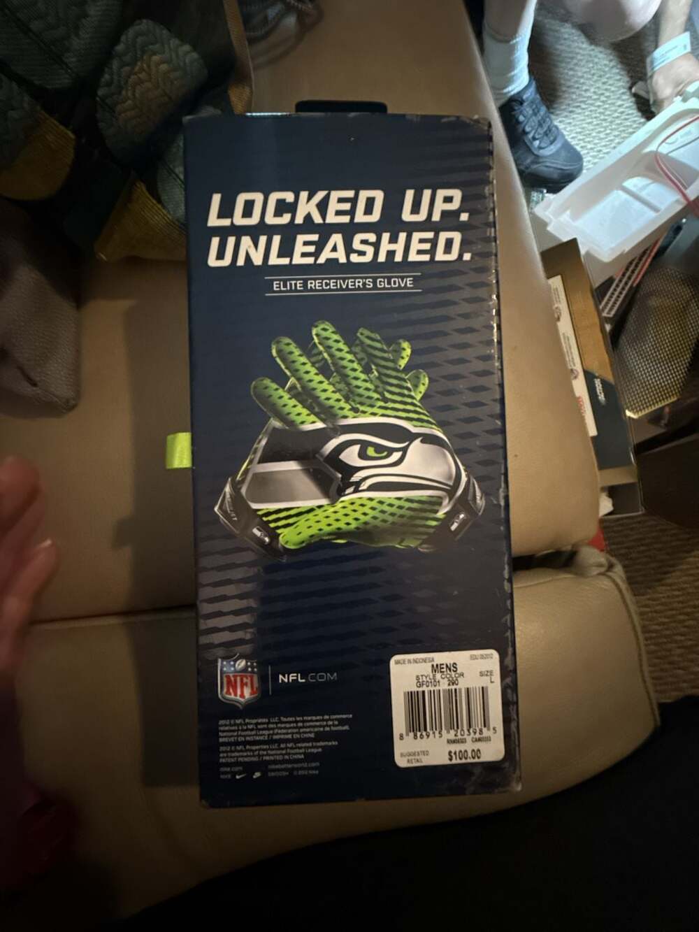 Nike Vapor Jet 2.0 Seattle Seahawks Receiver Gloves Size Large Autographed  S Ri